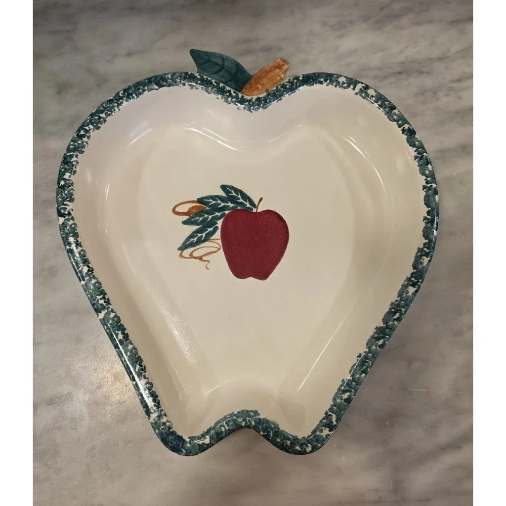 Vintage Ceramic Apple-Shaped Serving Bowl
